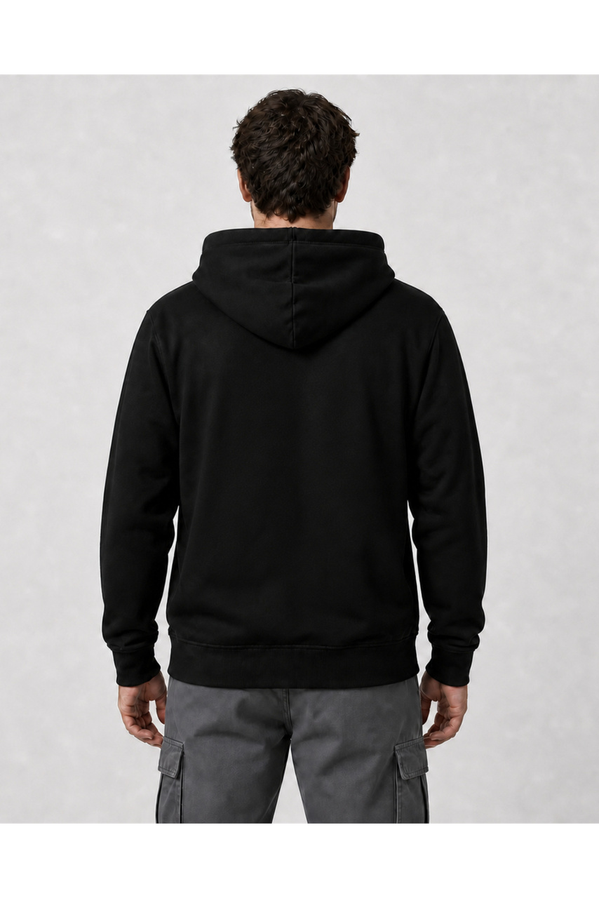 Hanorac bărbați Wolf Moon casual streetwear negru