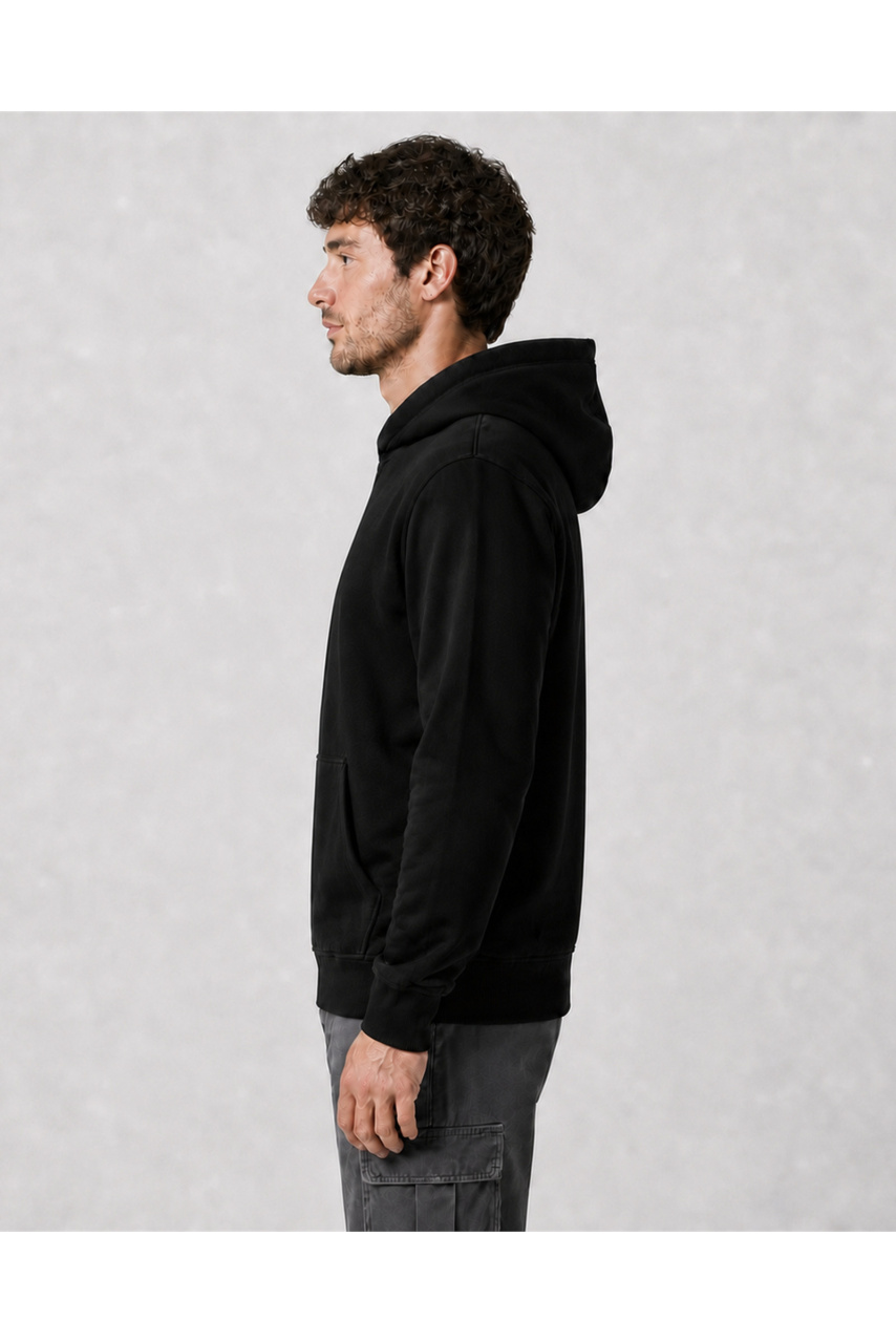 Men's Wolf Moon black hoodie, casual streetwear