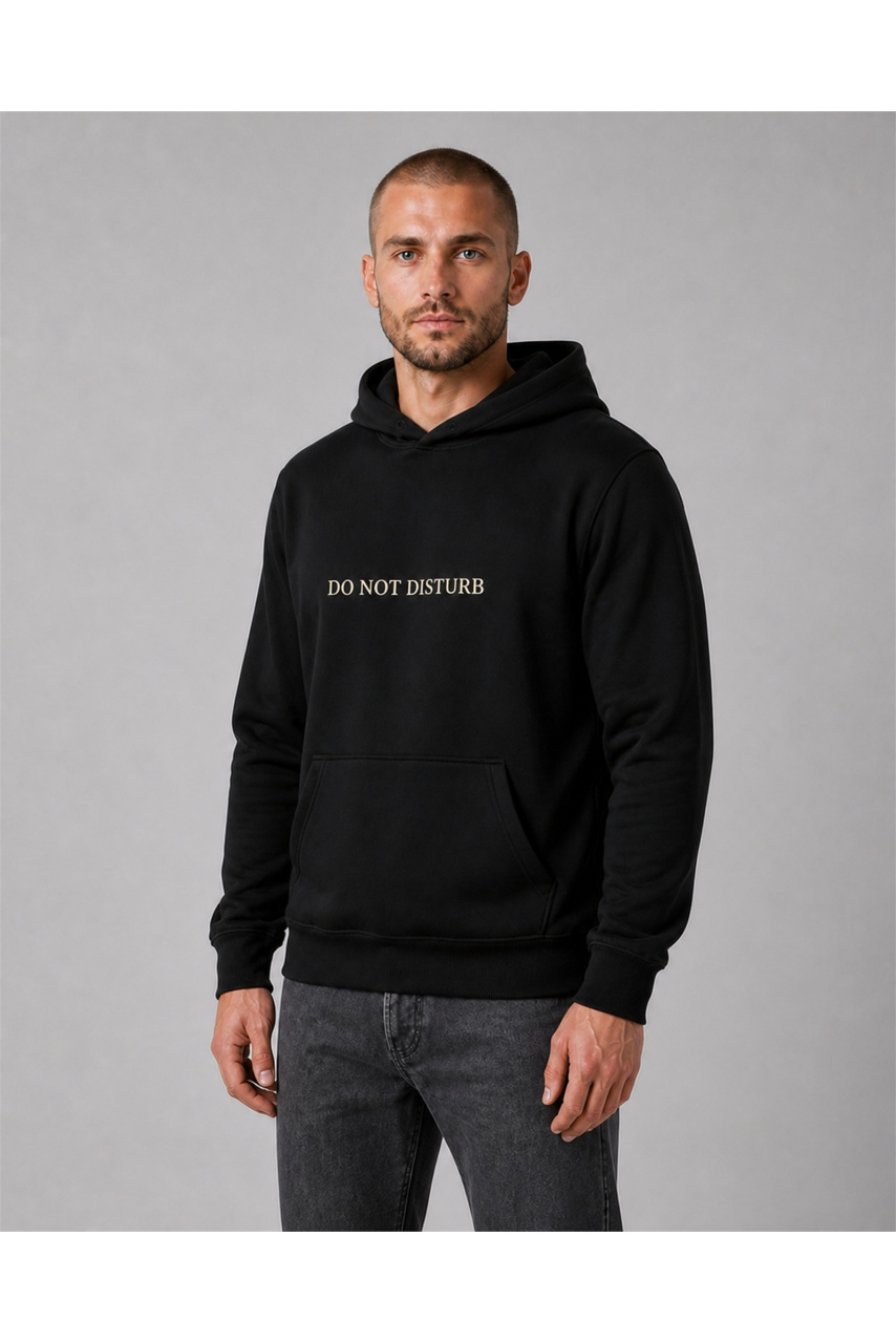 Hanorac bărbați DO NOT DISTURB, bumbac, negru | Reborne