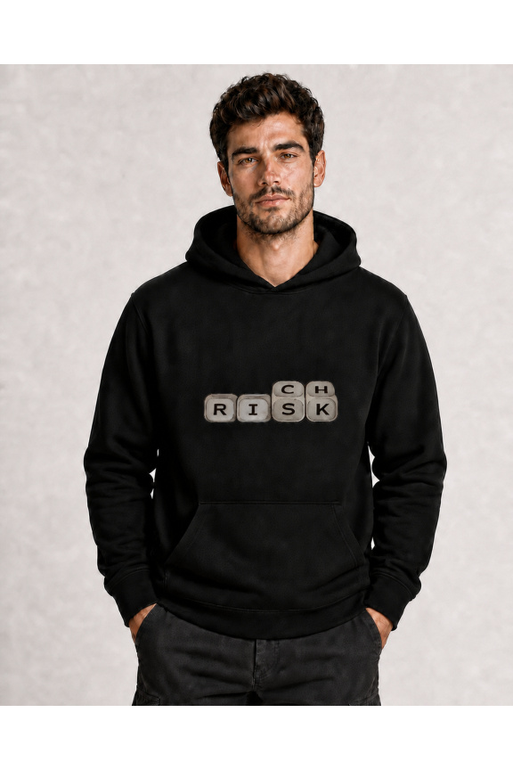 Hanorac bărbați Risk Keys, bumbac, streetwear, negru