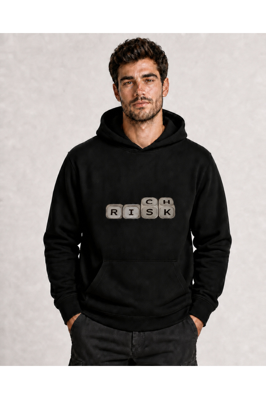 Hanorac bărbați Risk Keys, bumbac, streetwear, negru