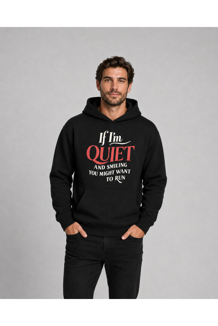 Hanorac bărbați Quiet Smile, bumbac, negru